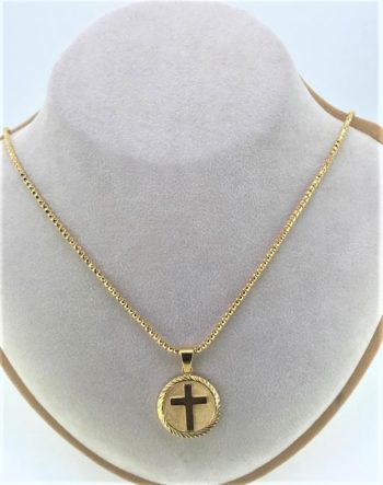 Diamond Cut Chain with Cross Pendant